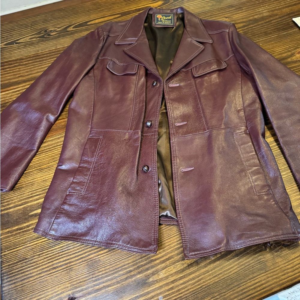 Red Leather Vintage Mens Jacket